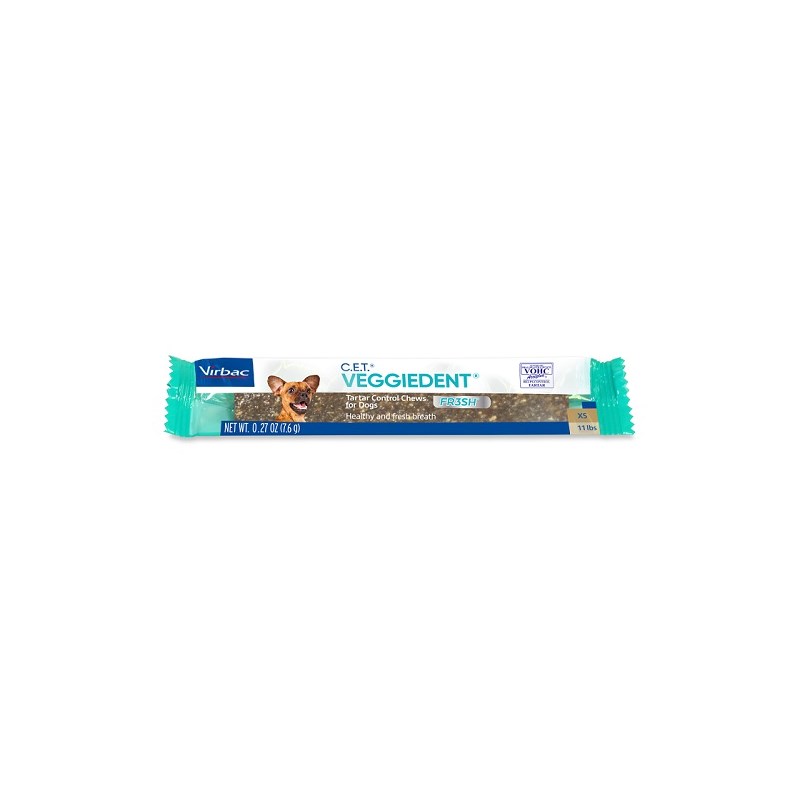 C.E.T. Veggiedent Fr3Sh Chew X-Small 45ct Singles 10lb. Or Less