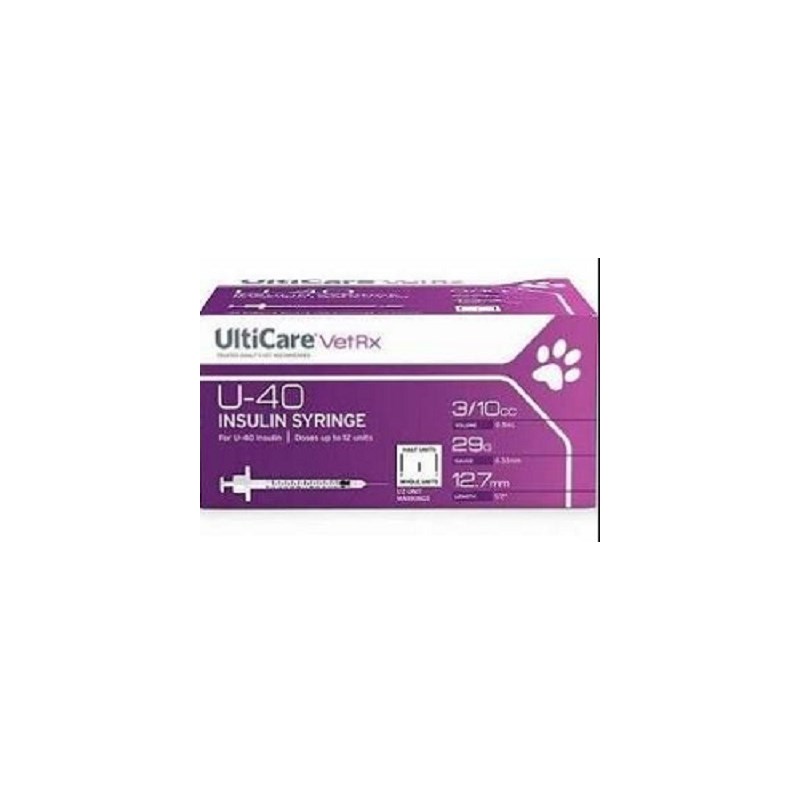 U-40 Insulin Syringe 0.3cc with 29g x 1/2   Ulticare 100/bx