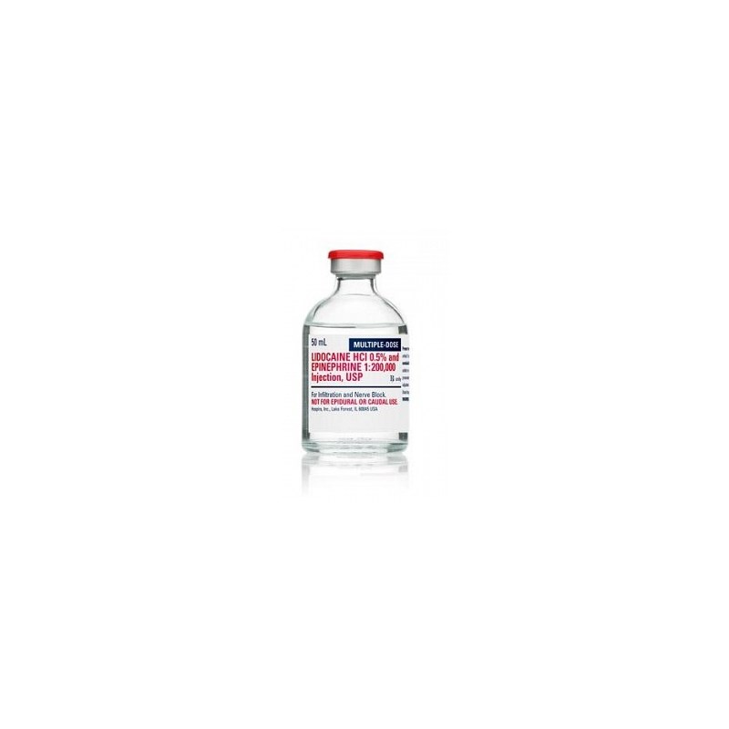Lidocaine 2% Epinephrine Injection 50ml  25pk Full Pack Only