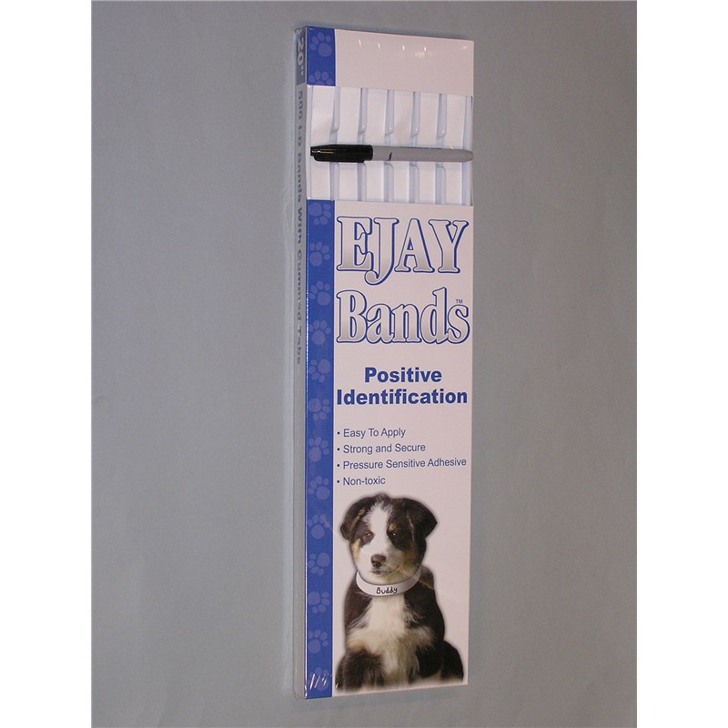 ID Bands White Ejay 20&quot; 500ct