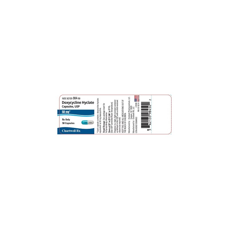 Doxycycline Caps 50mg 50ct Chartwell Label