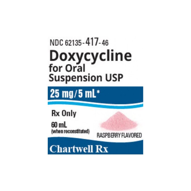 Doxycycline Suspension 25mg/5ml 60ml Chartwell Label