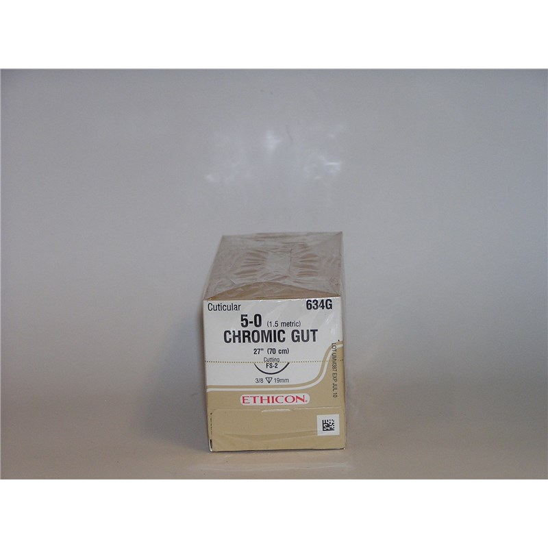 Suture 5/0 Catgut 27&quot; (FS-2) 19mm  3/8&quot; Circle Reverse Cutting 12ct