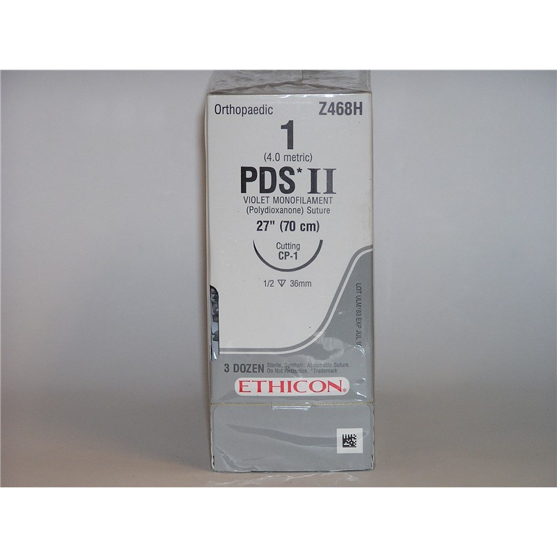 Suture 1 PDS II 27&quot; Violet (CP-1) 36mm 1/2&quot; Circle Reverse Cutting 36ct
