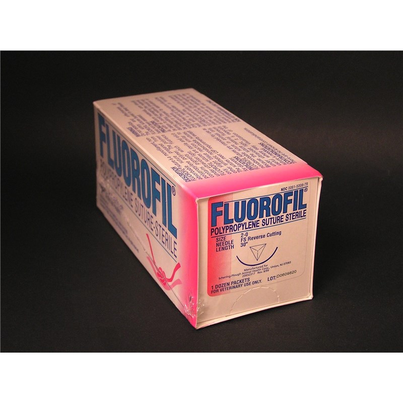 Suture 2/0 Fluorofil (NFS) 26mm 3/8&quot; Circle Reverse Cutting 12ct