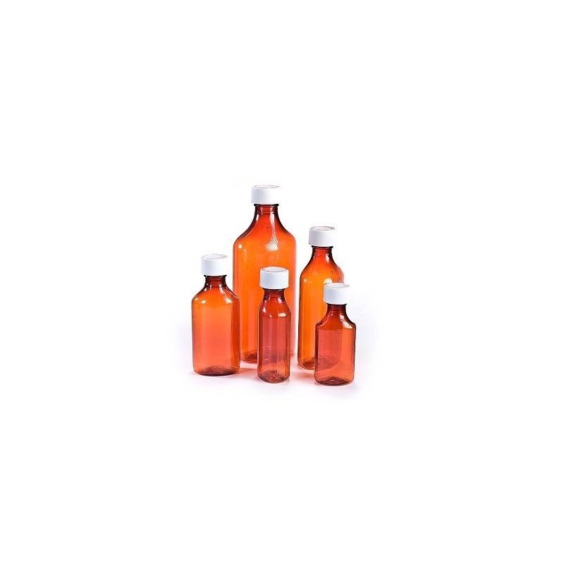 Amber Oval Plastic Bottle 6oz