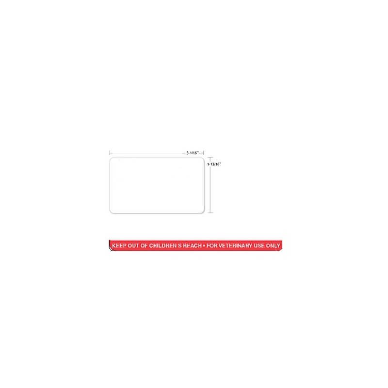 Rx Printer Label Red Warning Strip 3-1/6&quot; X 1-13/16&quot; 500ct
