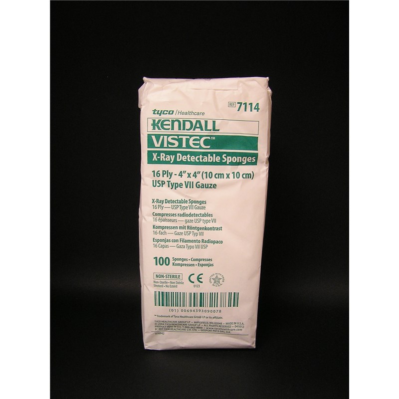 Vistec Sponge 4&quot; X 4&quot; 100ct 16 Ply