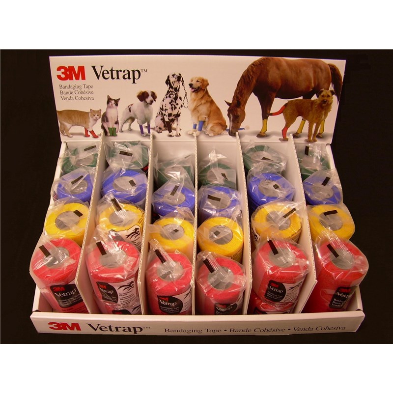 Vetrap Bandaging Tape Assorted Color/Size Display 32ct