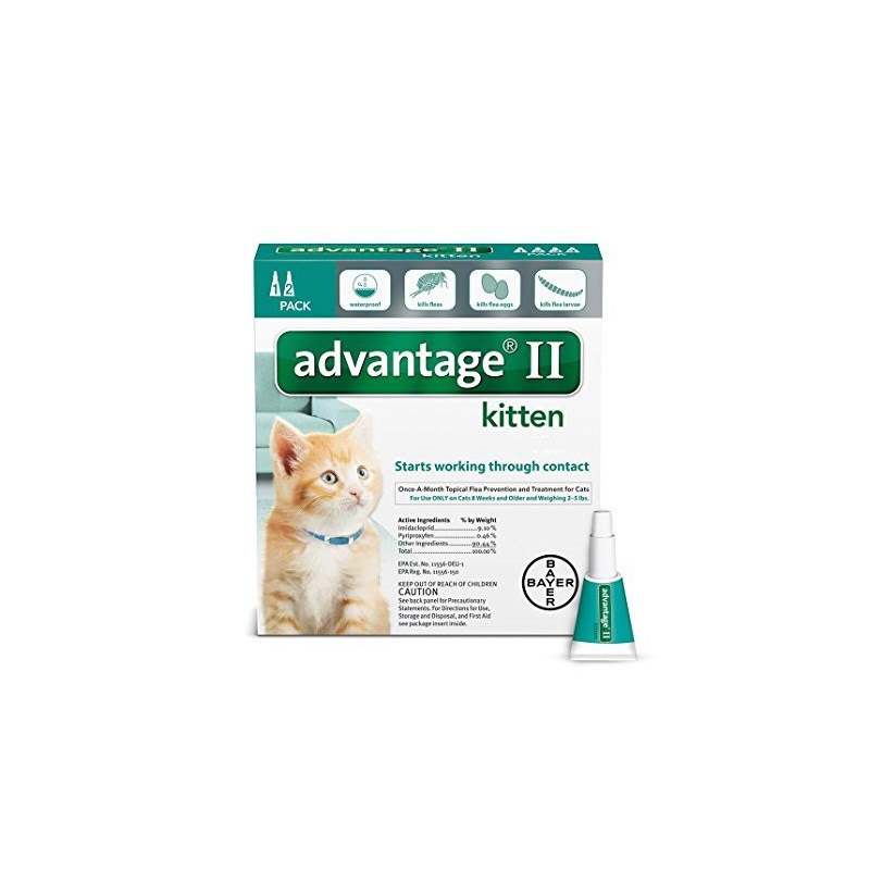 Advantage II Kitten Turquoise  0-5lbs  2pk