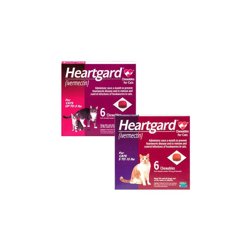 Heartgard Cat Chewables 5-15Lbs Purple 165mcg 10X6ds