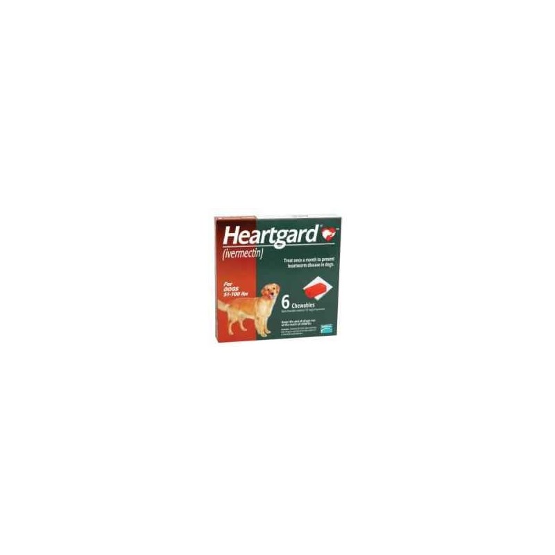 Heartgard Chew 51-100Lb Brown 272mcg 6 month 10X6ds