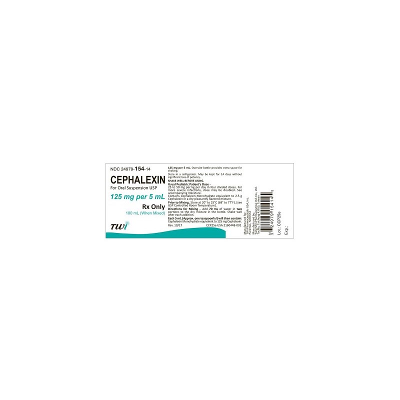 Cephalexin Suspension 125mg/5ml 100ml  Twi Label