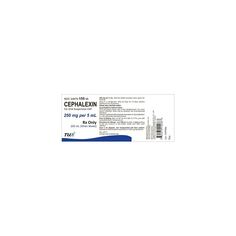 Cephalexin Suspension 250mg/5ml 200ml  TWI Label