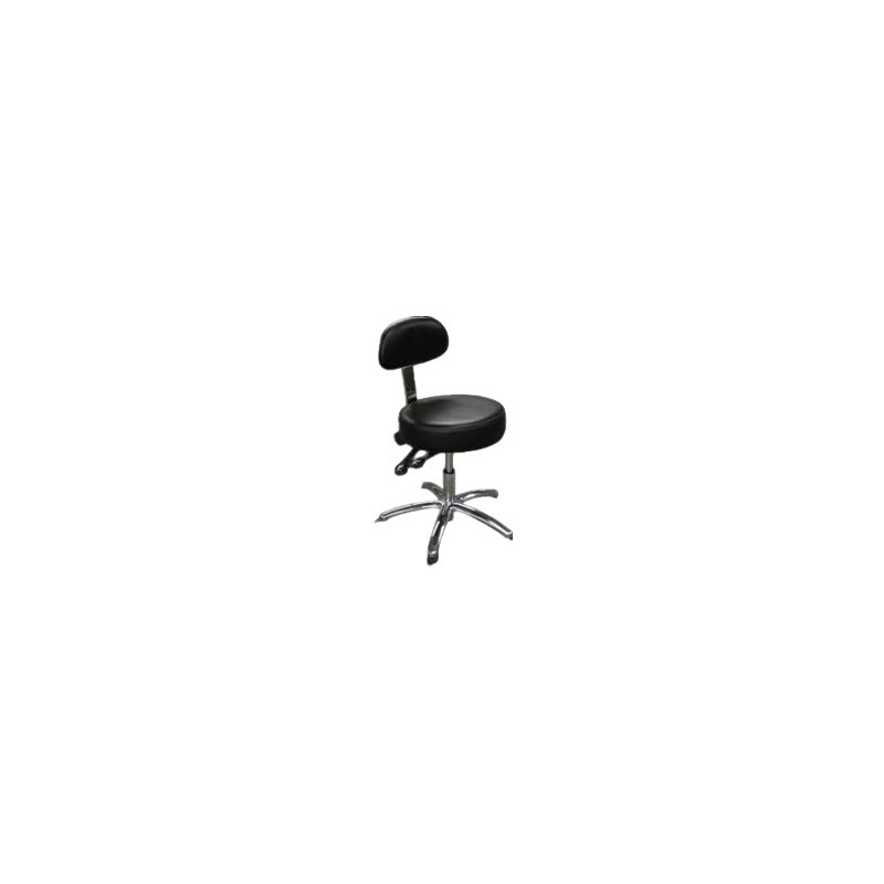 Air Lift Stool with Back Rest 5 Leg Chrome Base