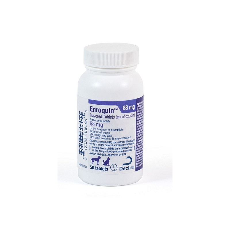 Enroquin Flavortabs 68mg 50ct Enrofloxacin