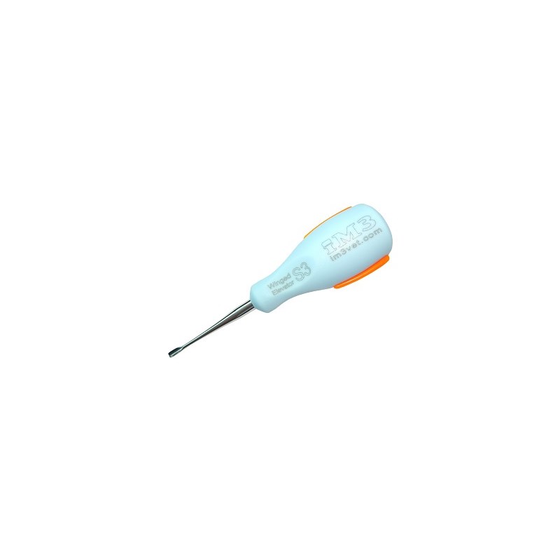 iM3 Ergo Winged Elevator 3mm Small Blue Handle/Orange Grip Wes03