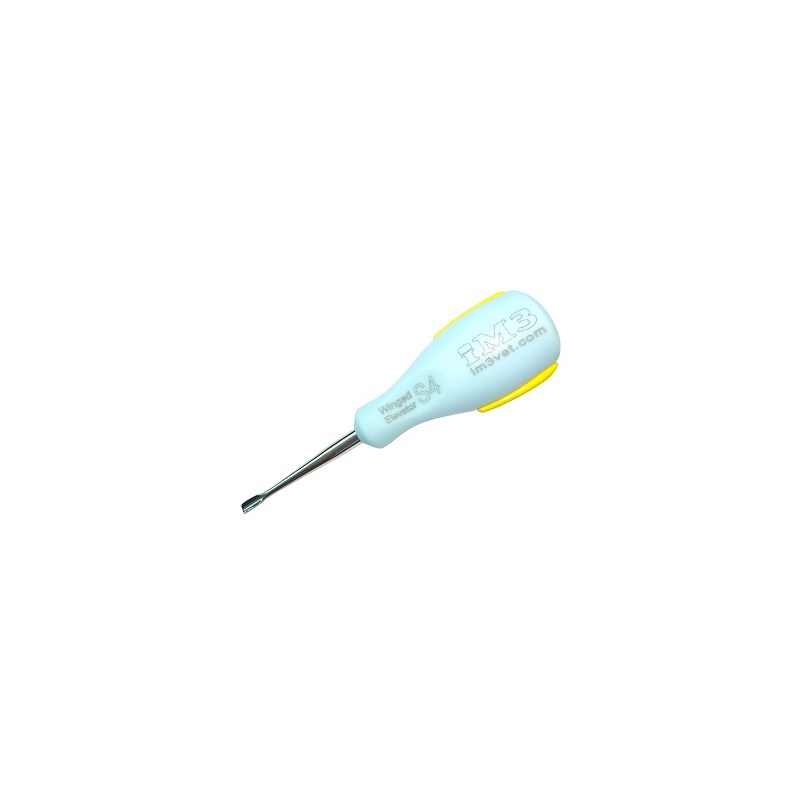 iM3 Ergo Winged Elevator 4mm Small Blue Handle/Yellow Grip Wes04