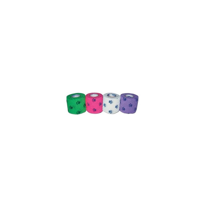 Petflex Bandaging Tape 4&quot; Paw Print Color 18ct