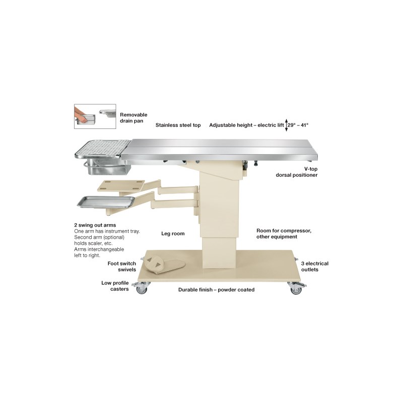 Olympic Dental Table With 2 Swivel Arms With Trays