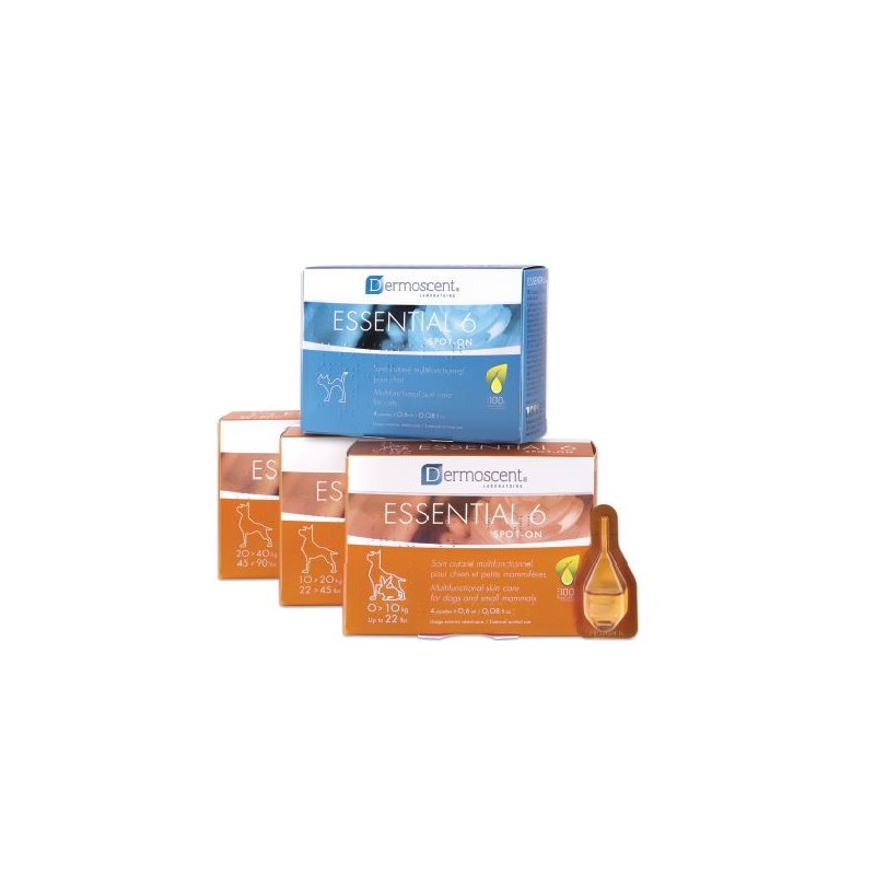 Dermoscent Essential 6 Spot-On Skin Care Dog 22-44Lbs 4Pk