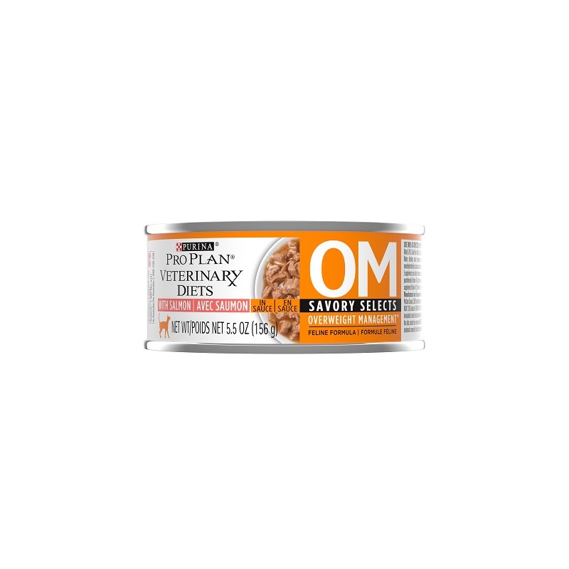 Purina Vet Diet Cat OM Overweight Management Savory Selects Samon 5.5oz