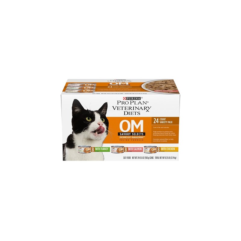 Purina Vet Diet Cat OM Overweight Management Savory Selects Variety 5.5oz