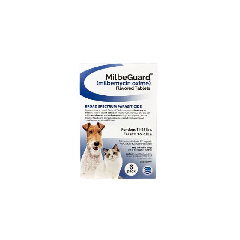 Milbeguard Medium Dog Blue 5.75mg 6 dose CARD 11-25lbs