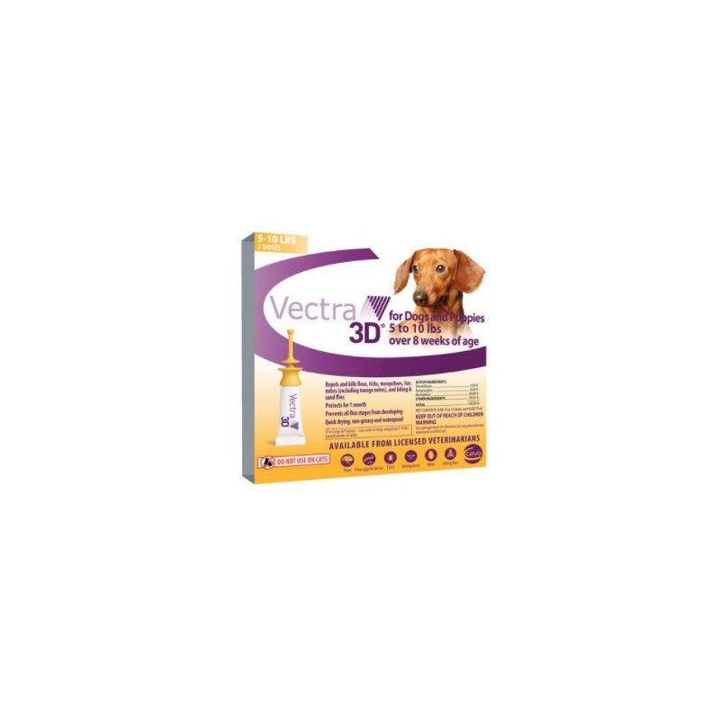 Vectra 3D Dog 5-10lbs 3 dose CARD