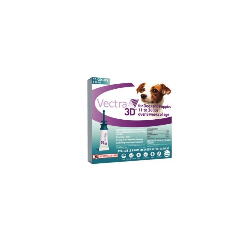 Vectra 3D Dog 11-20lbs 3 dose CARD