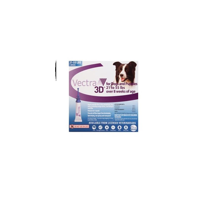 Vectra 3D Dog 21-55lbs 3 dose CARD