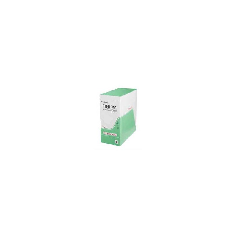 Suture 3/0 Ethilon 30&quot;Black  (FS-1) 24mm 2/8&quot; Circle Reverse Cutting 36ct