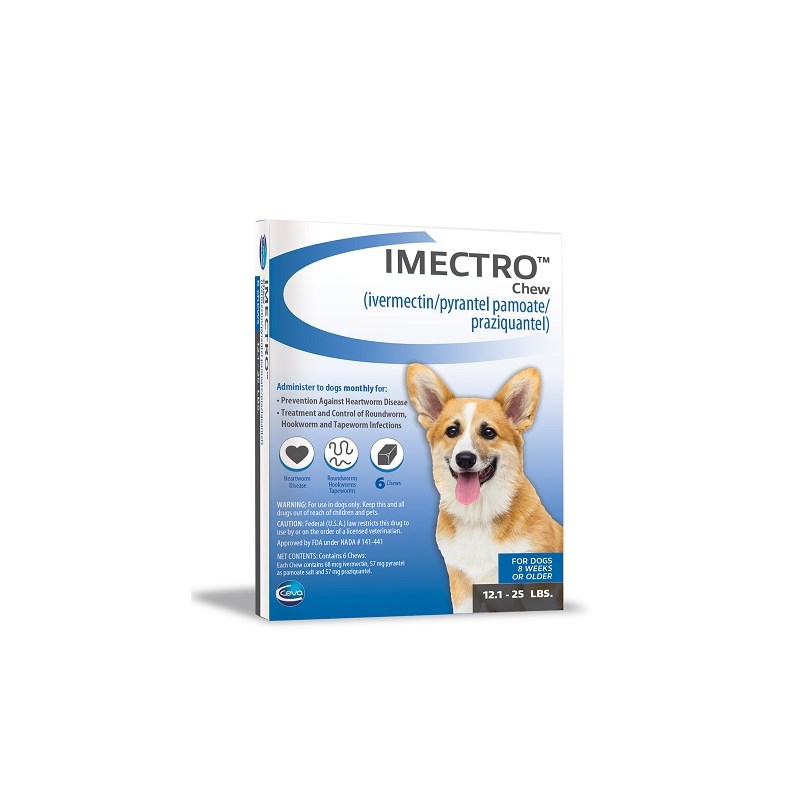 Imectro Chew 12.1-25lbs Blue (6 doses per card--10 cards/carton)