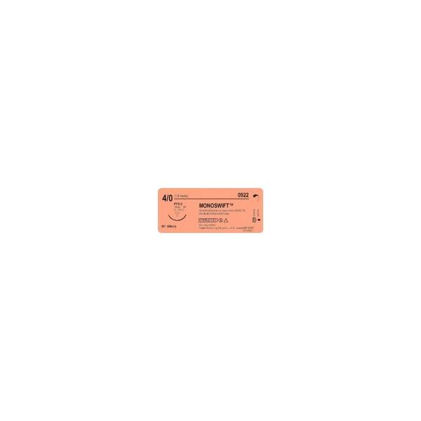 Suture 2/0 Monoswift Plus 36&quot; (FS-1) 24mm 3/8&quot; Circle Reverse Cutting  12ct