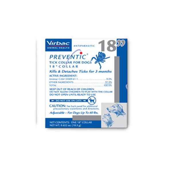 Preventic Canine Tick Collar 18&quot; Under 60lbs