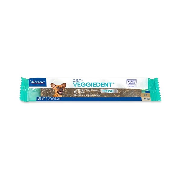 C.E.T. Veggiedent Fr3Sh Chew X-Small 45ct Singles 10lb. Or Less