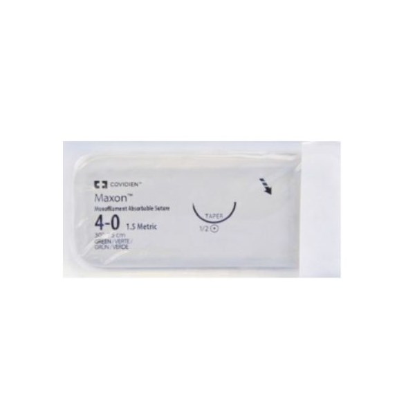 Suture 4/0 Maxon 30&quot; (CV-24) 1/2 Circle Taper Point 36ct