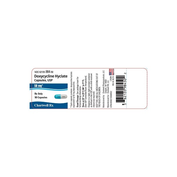Doxycycline Caps 50mg 50ct Chartwell Label