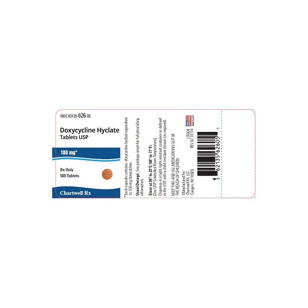 Doxycycline Tabs 100mg 500ct Chartwell Label