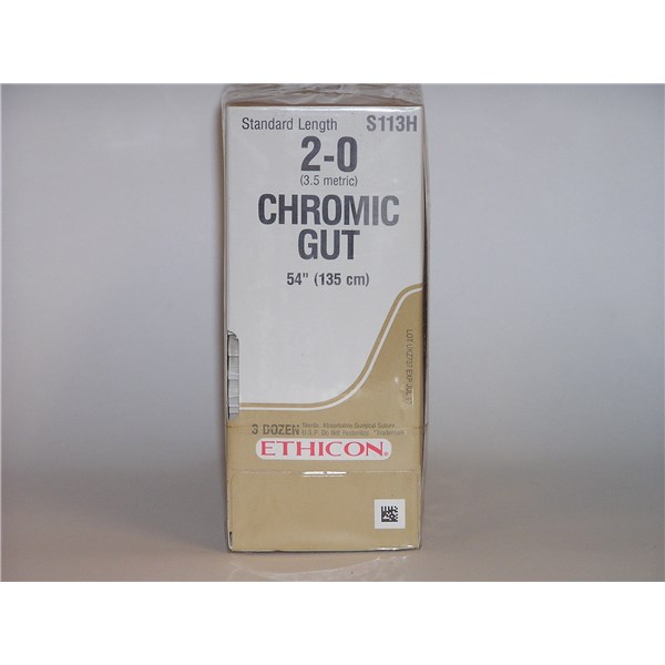 Suture 2/0 Chromic Catgut 54&quot; No Needle 36ct