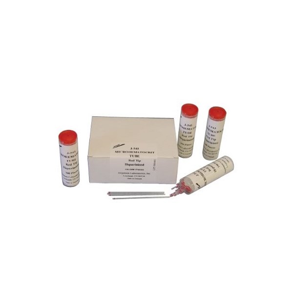 Micro-Hematocrit Tubes Heparinized Red Plastic 100ct