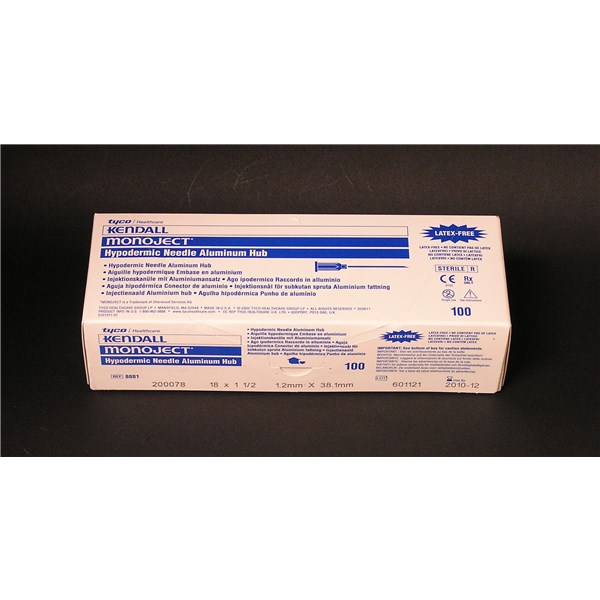 Monoject Needle 18g x 1-1/2&quot; Aluminum Hub 100/bx