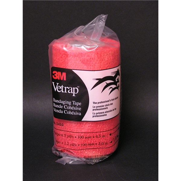 Vetrap Bandaging Tape 4&quot; Red 18ct