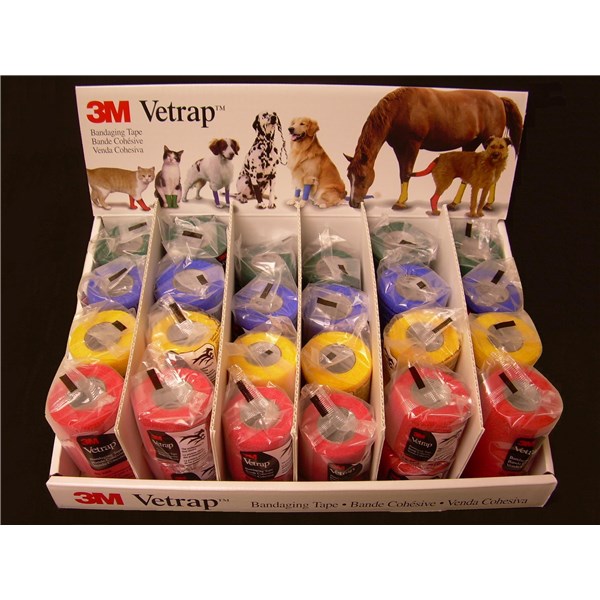Vetrap Bandaging Tape Assorted Color/Size Display 32ct