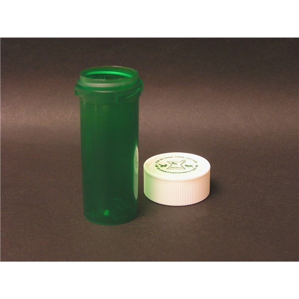11 Dram Reversible Green Pill Vial