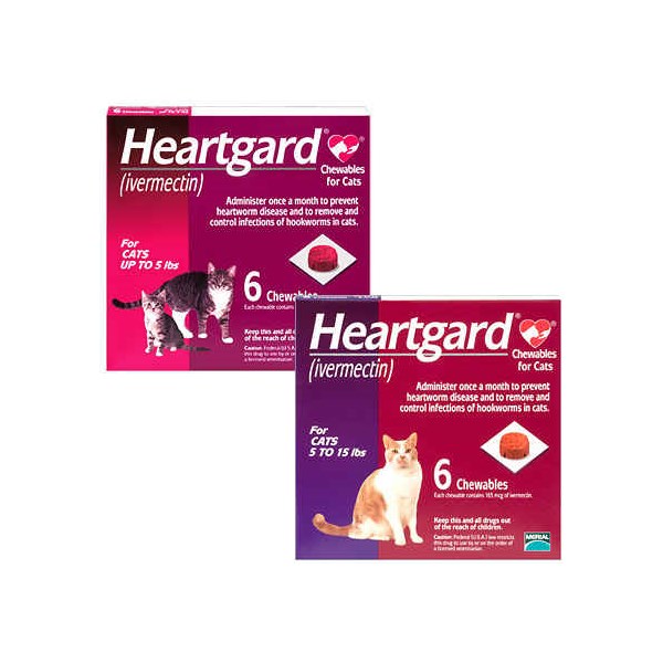 Heartgard Cat Chewables 5-15Lbs Purple 165mcg 10X6ds