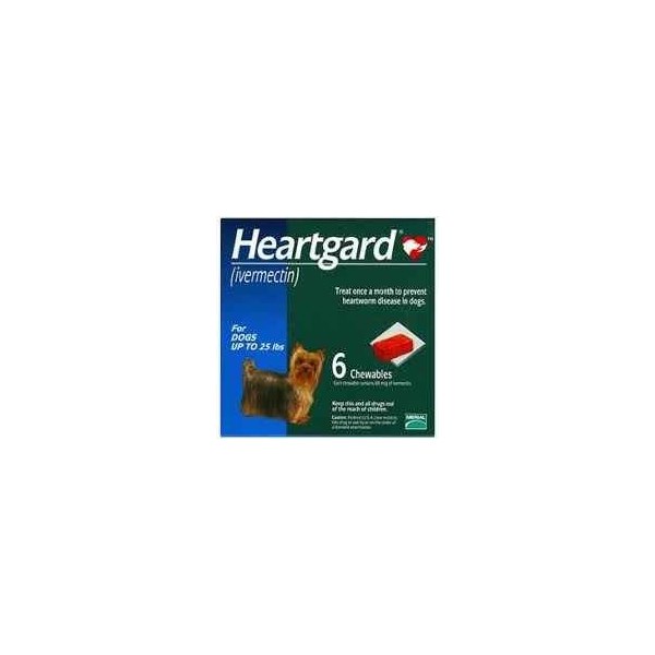 Heartgard Chew 0-25Lbs Blue 68mcg 6 month 10X6ds