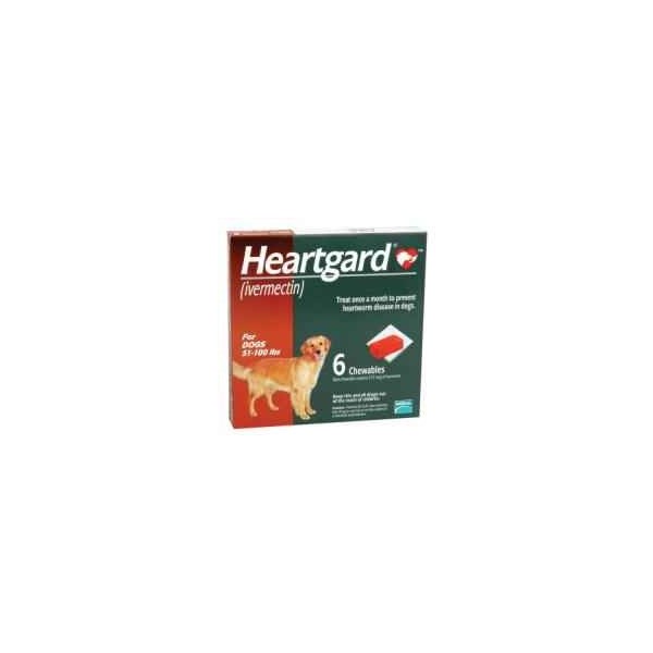 Heartgard Chew 51-100Lb Brown 272mcg 6 month 10X6ds