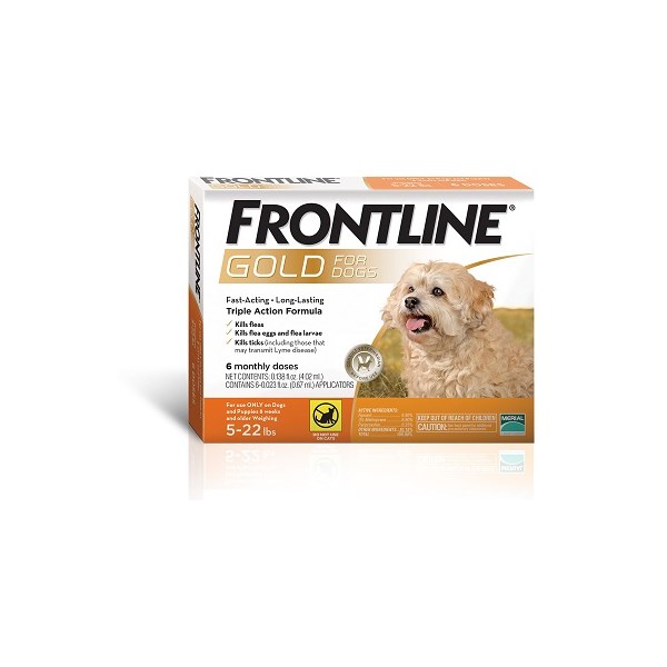 Frontline Gold Small Dog 5-22Lb 6 X 6ds Orange/ Gold