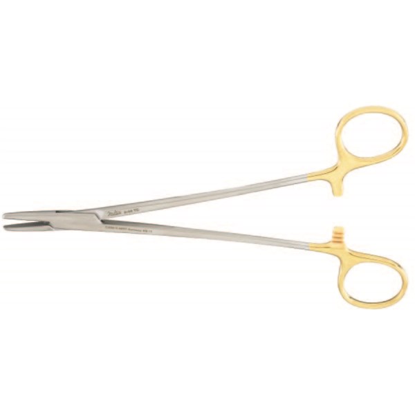 Mayo Hager Needle Holder 7&quot; Tungsten Carbide Jaws Gold Plated Handles